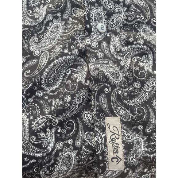 Rafter C Pearl Snap XXLT Paisley Print Western Rodeo Shirt Button Up Cowboy - Picture 6 of 12